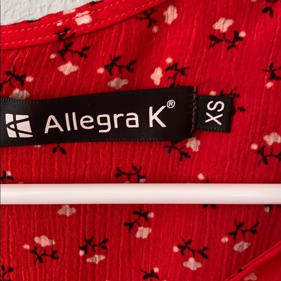 Red floral print dress - Picture 4 of 4